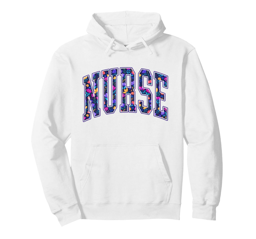 Floral Rn Boho Nurse Doctor Healthcare Hoodie - Graphic Print Unisex - T-Shirt, Sweatshirt, Hoodie
