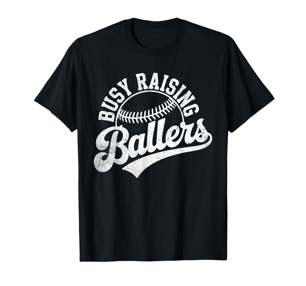 Raising Ballers Funny Mom Baseball T-Shirt - Novelty Apparel for Adults - T-Shirt, Sweatshirt, Hoodie