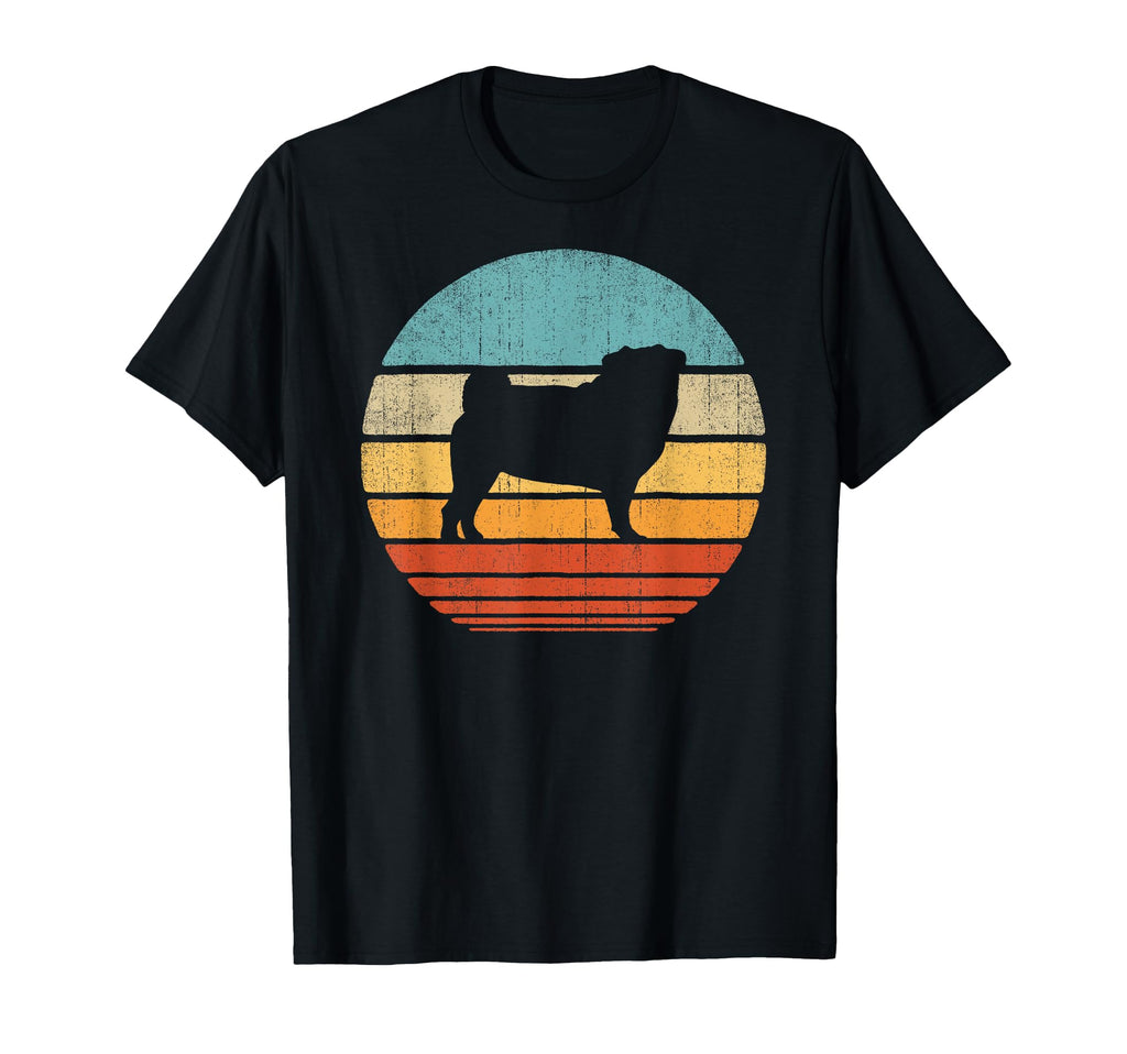 Pug 60S 70S Sunset Dog Lovers T-Shirt - Fun Novelty Design Men Women - T-Shirt, Sweatshirt, Hoodie