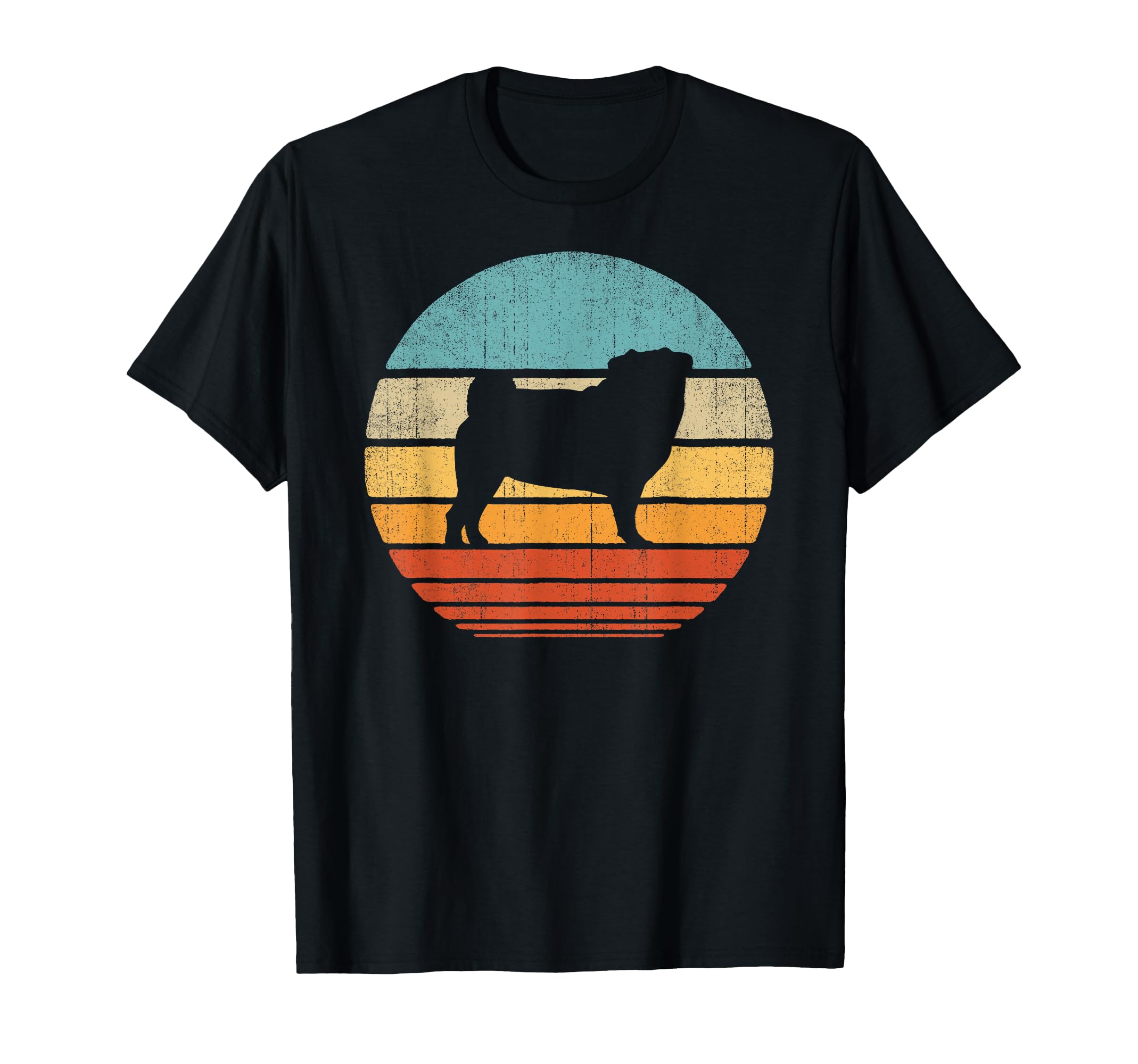 Pug 60S 70S Sunset Dog Lovers T-Shirt - Fun Novelty Design Men Women - T-Shirt, Sweatshirt, Hoodie
