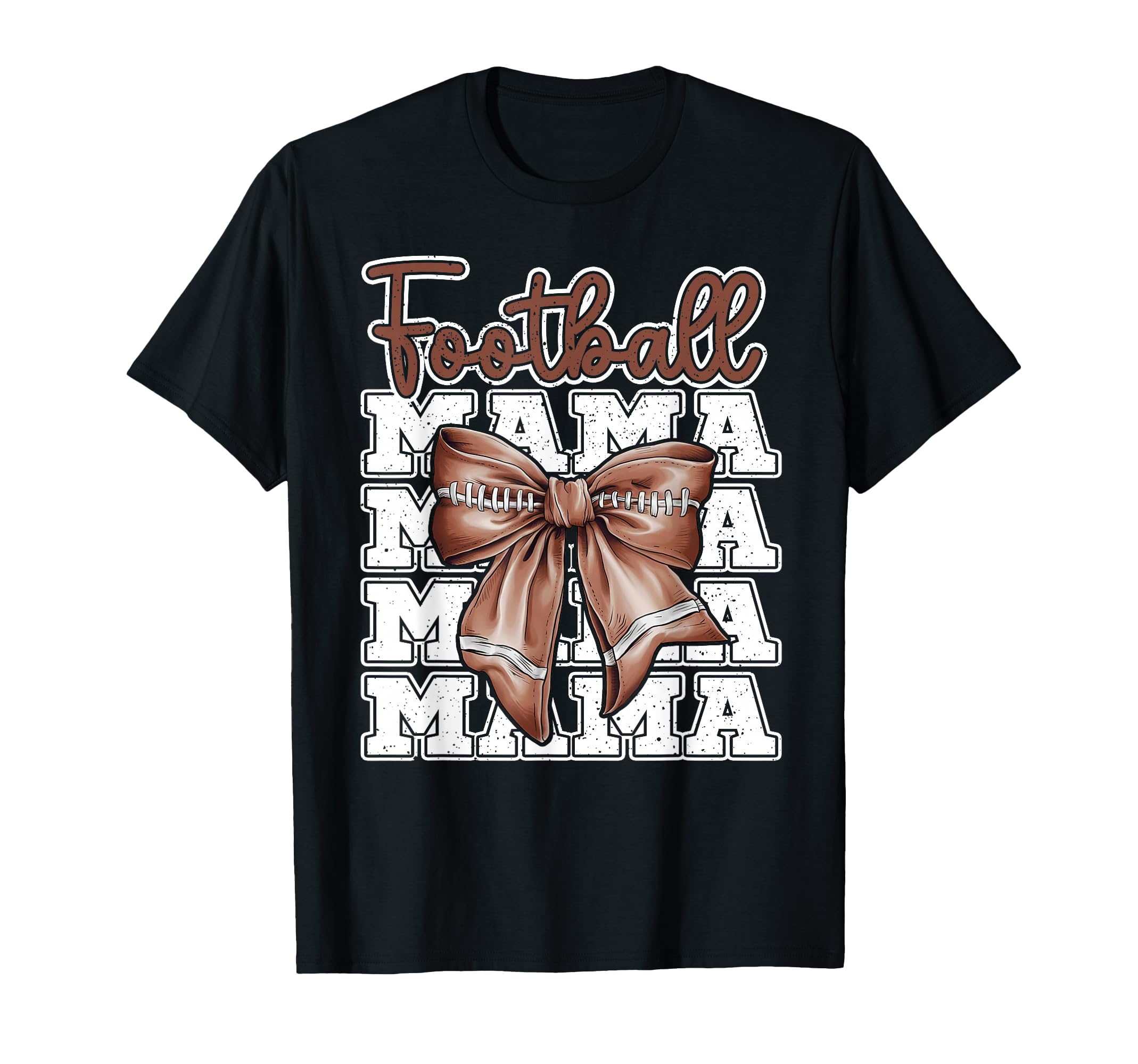 Football Mama Coquette Bow Sport Mom T-Shirt - Trendy Graphic for Adults - T-Shirt, Sweatshirt, Hoodie