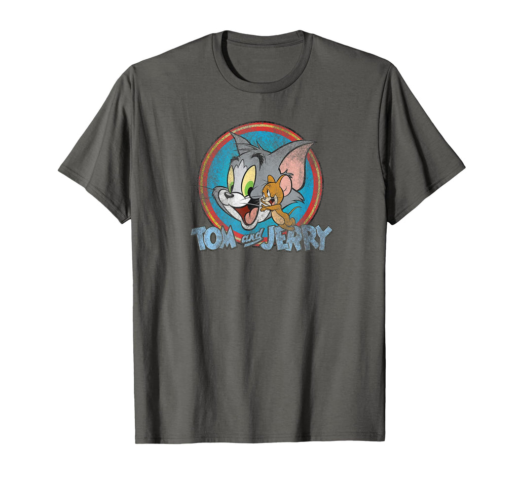 Tom And Jerry Yellow Red Blue Circle T-Shirt - Graphic Print for Adults - T-Shirt, Sweatshirt, Hoodie