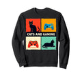 Games Gamer Cats And Gaming Cat Video Sweatshirt - Streetwear Style Unisex - T-Shirt, Sweatshirt, Hoodie