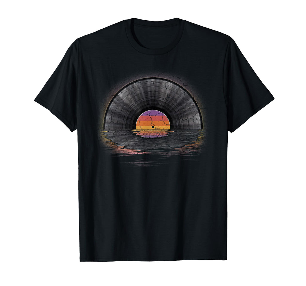 Vinyl Record Sunset Lp Music T-Shirt - Unique Graphic for Adults - T-Shirt, Sweatshirt, Hoodie