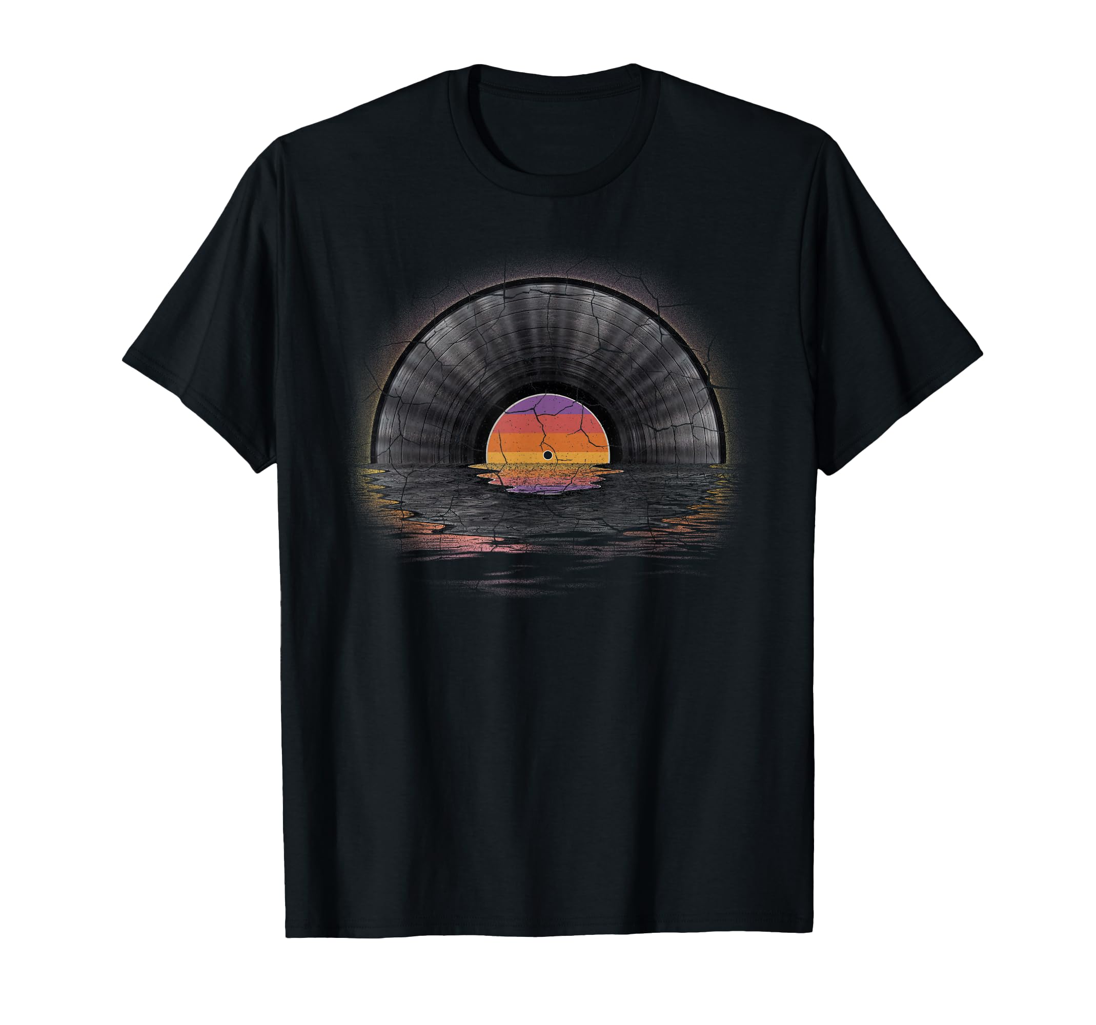 Vinyl Record Sunset Lp Music T-Shirt - Unique Graphic for Adults - T-Shirt, Sweatshirt, Hoodie
