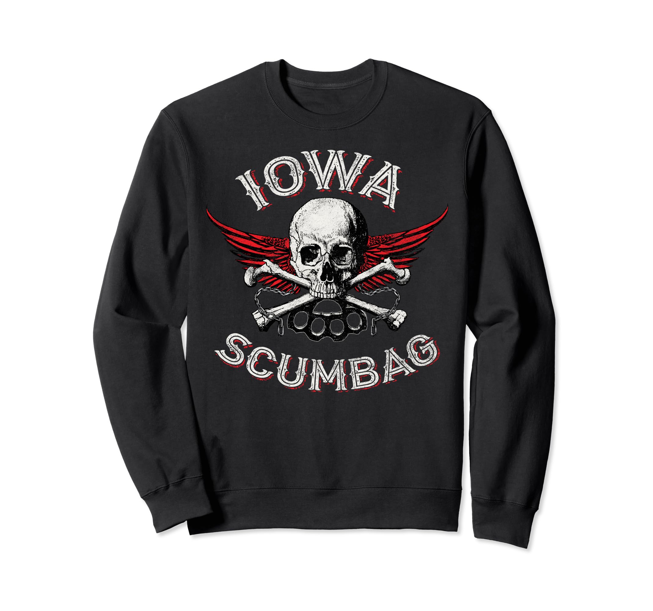 Funny Iowa Scumbag Distressed Skull Sweatshirt - Trendy Graphic Men Women - T-Shirt, Sweatshirt, Hoodie
