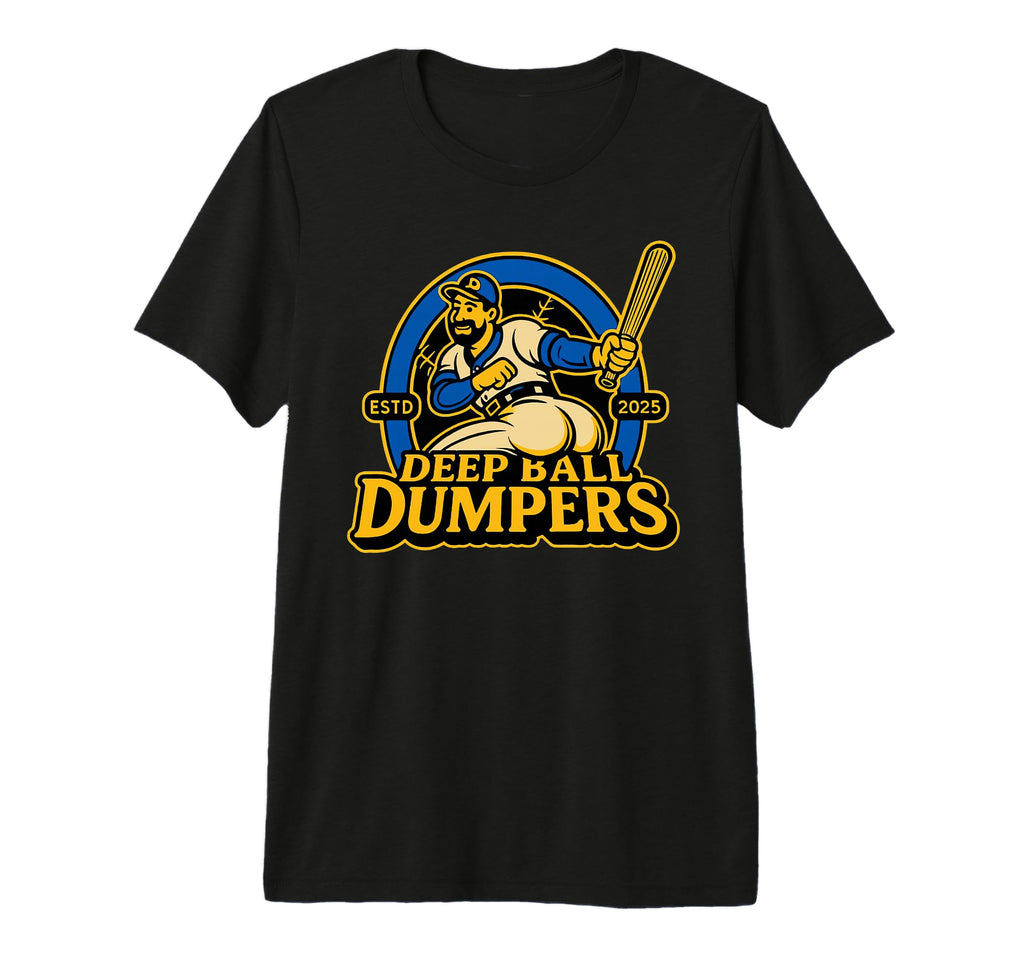 Deep Ball Dumpers Funny Baseball Mascot T-Shirt - Custom Art Print Unisex - T-Shirt, Sweatshirt, Hoodie