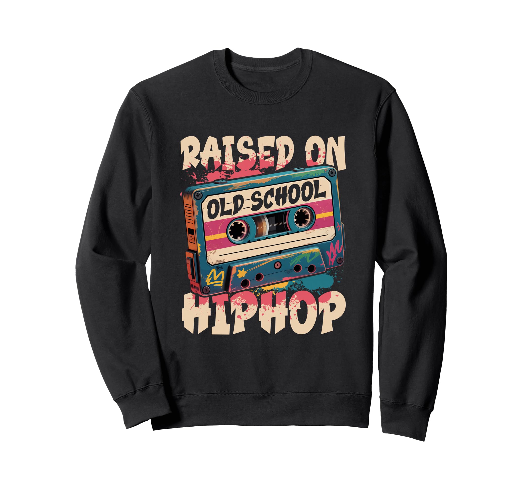 Raised Oldschool Graffiti Rap Hip Sweatshirt - Aesthetic Graphic Men Women - T-Shirt, Sweatshirt, Hoodie