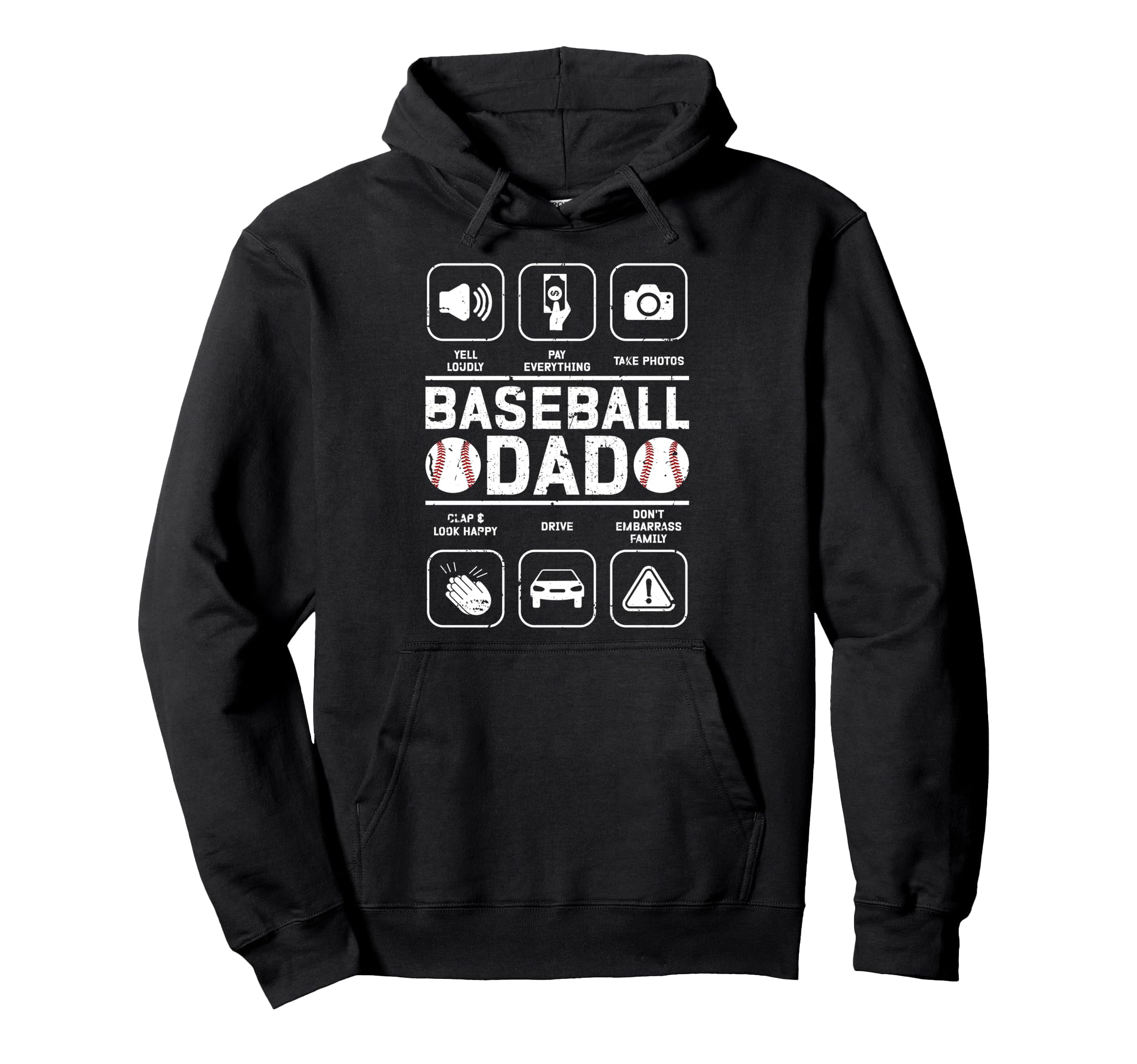 Baseball Dad Baseball Player Dad Funny Hoodie - Novelty Apparel for Adults - T-Shirt, Sweatshirt, Hoodie