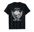 Peace Love Rock And Roll Distressed T-Shirt - Custom Art Print for Adults - T-Shirt, Sweatshirt, Hoodie