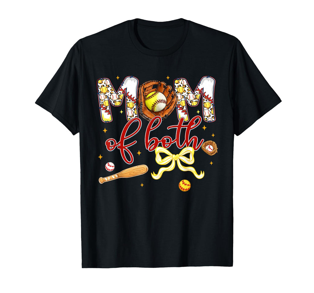 Mom Both Baseball Softball Mama T-Shirt - Fun Novelty Design Men Women - T-Shirt, Sweatshirt, Hoodie
