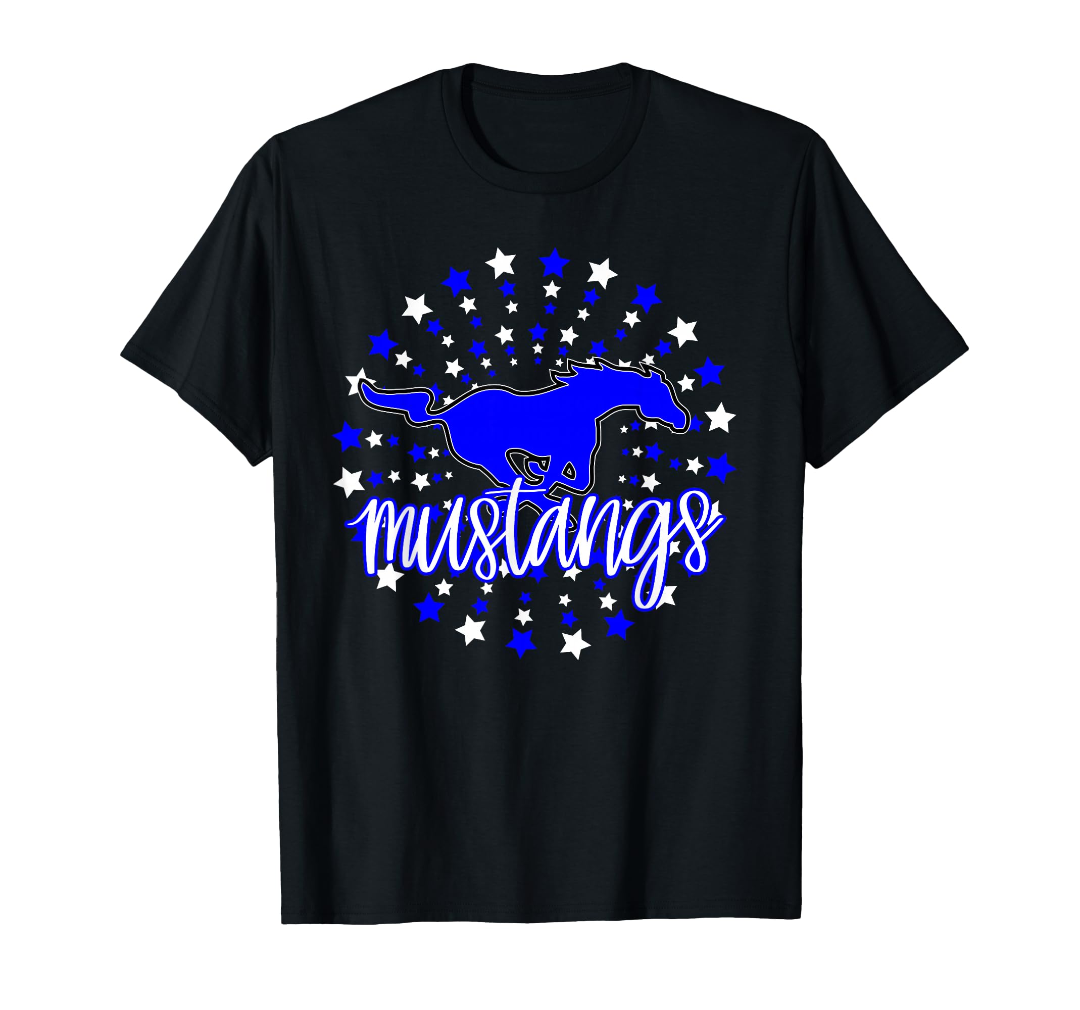 Mustangs School Spirit Stars Mustang Pride T-Shirt - Graphic Print Unisex - T-Shirt, Sweatshirt, Hoodie
