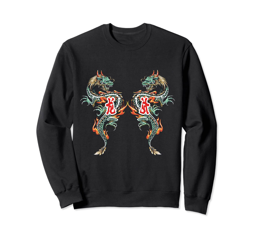 Tokyo Dragon Asian Neon 80S Japanese Sweatshirt - Minimalist Print Unisex - T-Shirt, Sweatshirt, Hoodie