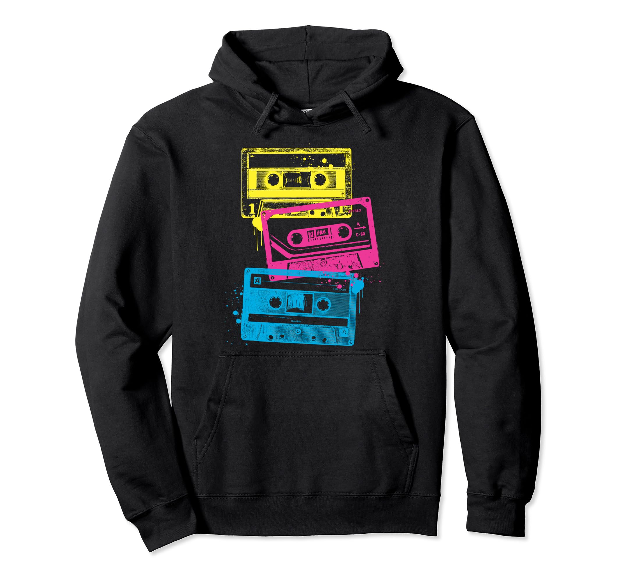 Grunge Cassette Tapes Hoodie - Minimalist Print Unisex - T-Shirt, Sweatshirt, Hoodie