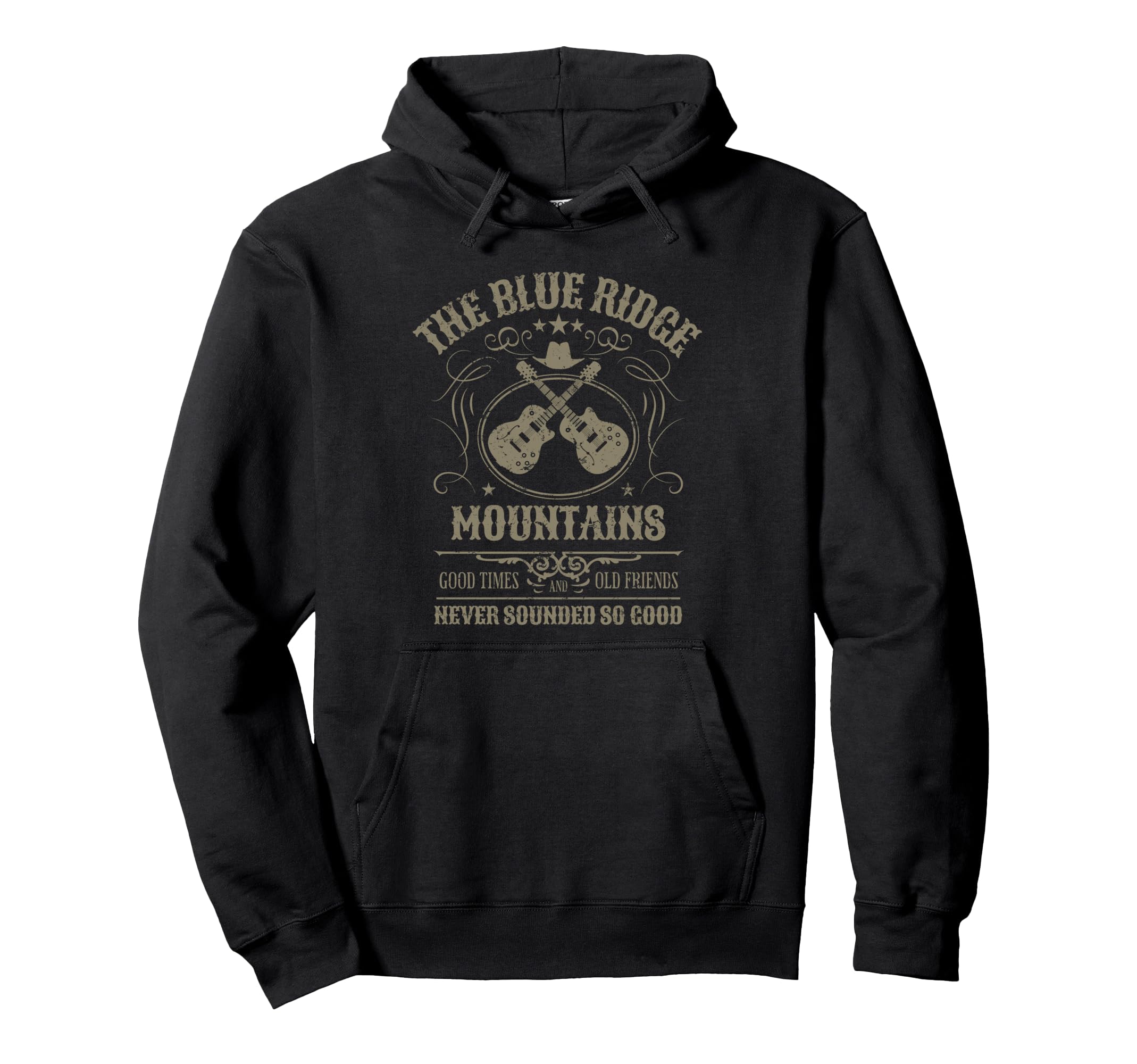 Blue Ridge Mountains Guitars Hoodie - Custom Art Print for Adults - T-Shirt, Sweatshirt, Hoodie