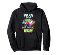 Papa Birthday Baseball Football Colorful Hoodie - Unique Graphic Men Women - T-Shirt, Sweatshirt, Hoodie