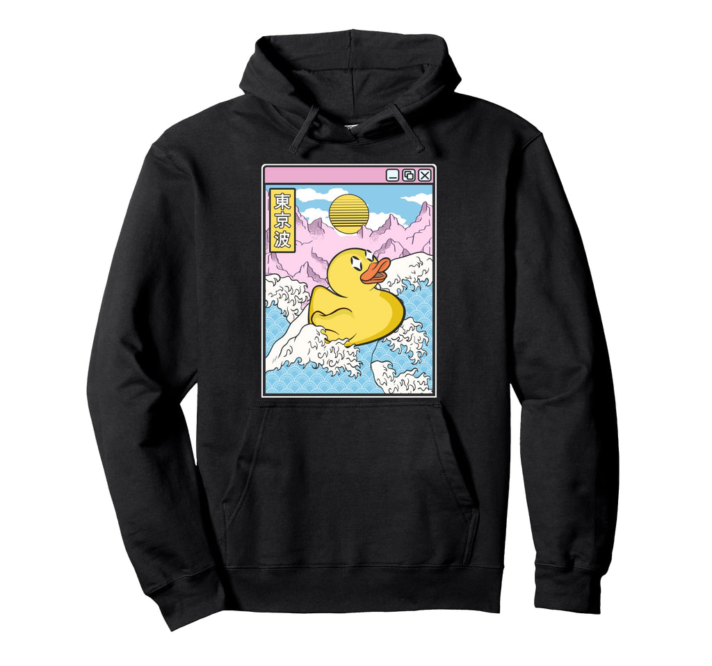 Surfing Rubber Duck Japanese Waves Hoodie - Novelty Apparel Men Women - T-Shirt, Sweatshirt, Hoodie