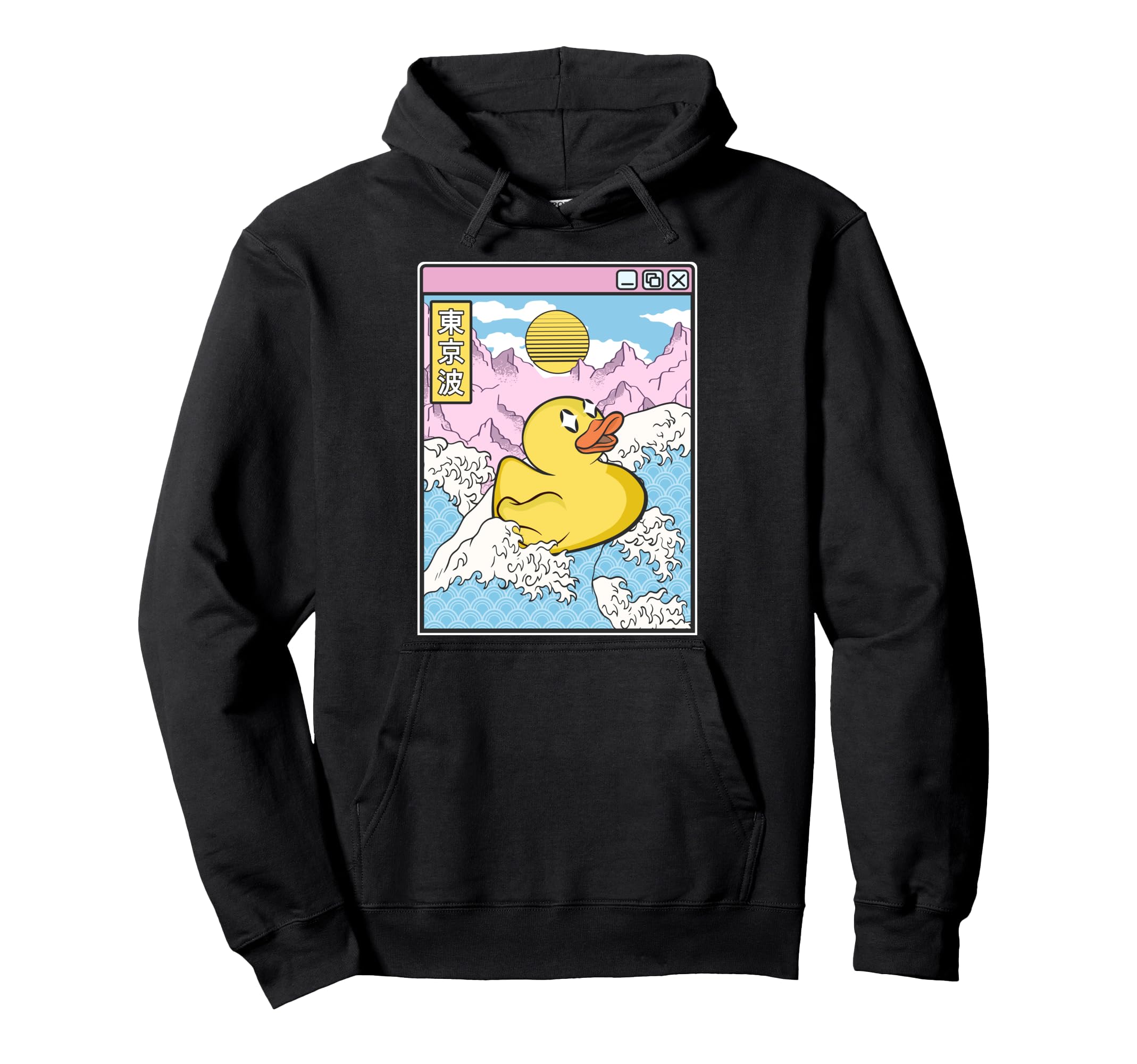 Surfing Rubber Duck Japanese Waves Hoodie - Novelty Apparel Men Women - T-Shirt, Sweatshirt, Hoodie