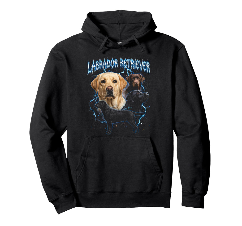 Labrador Retriever 90S Heavy Metal Dog Lover Hoodie - Unique Graphic Unisex - T-Shirt, Sweatshirt, Hoodie