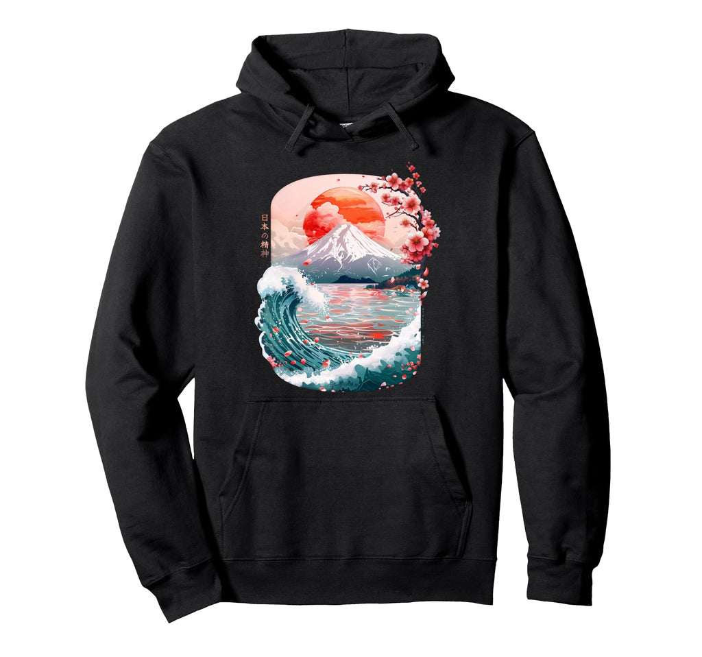 Japan Spirit Vibes 90S Vaporwave Harajuku Hoodie - Graphic Print Unisex - T-Shirt, Sweatshirt, Hoodie