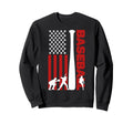 Baseball Bat American Flag Usa Sports Sweatshirt - Trendy Graphic Unisex - T-Shirt, Sweatshirt, Hoodie