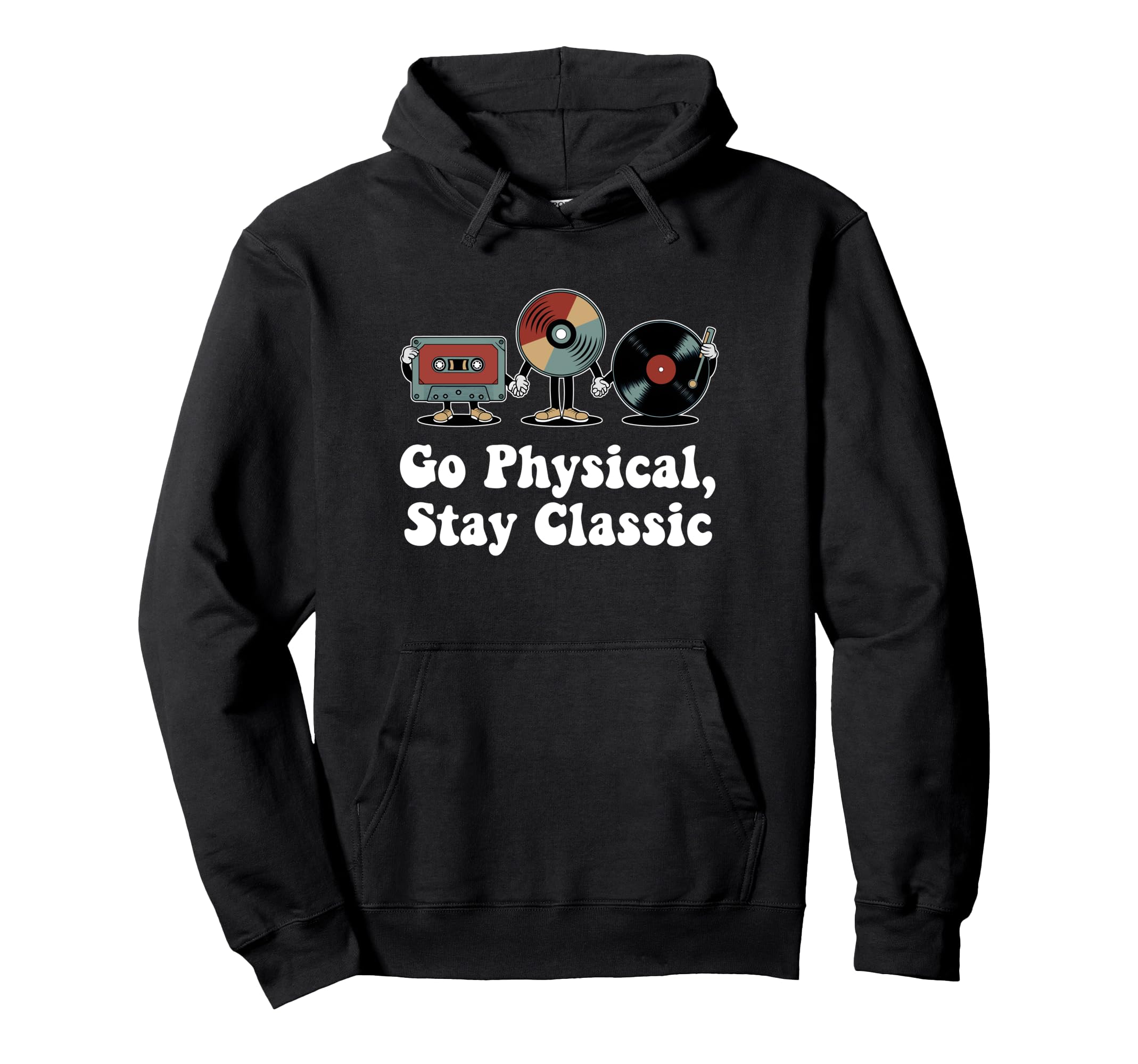 Go Physical Stay Music Lovers Cassette Hoodie - Custom Art Print Unisex - T-Shirt, Sweatshirt, Hoodie