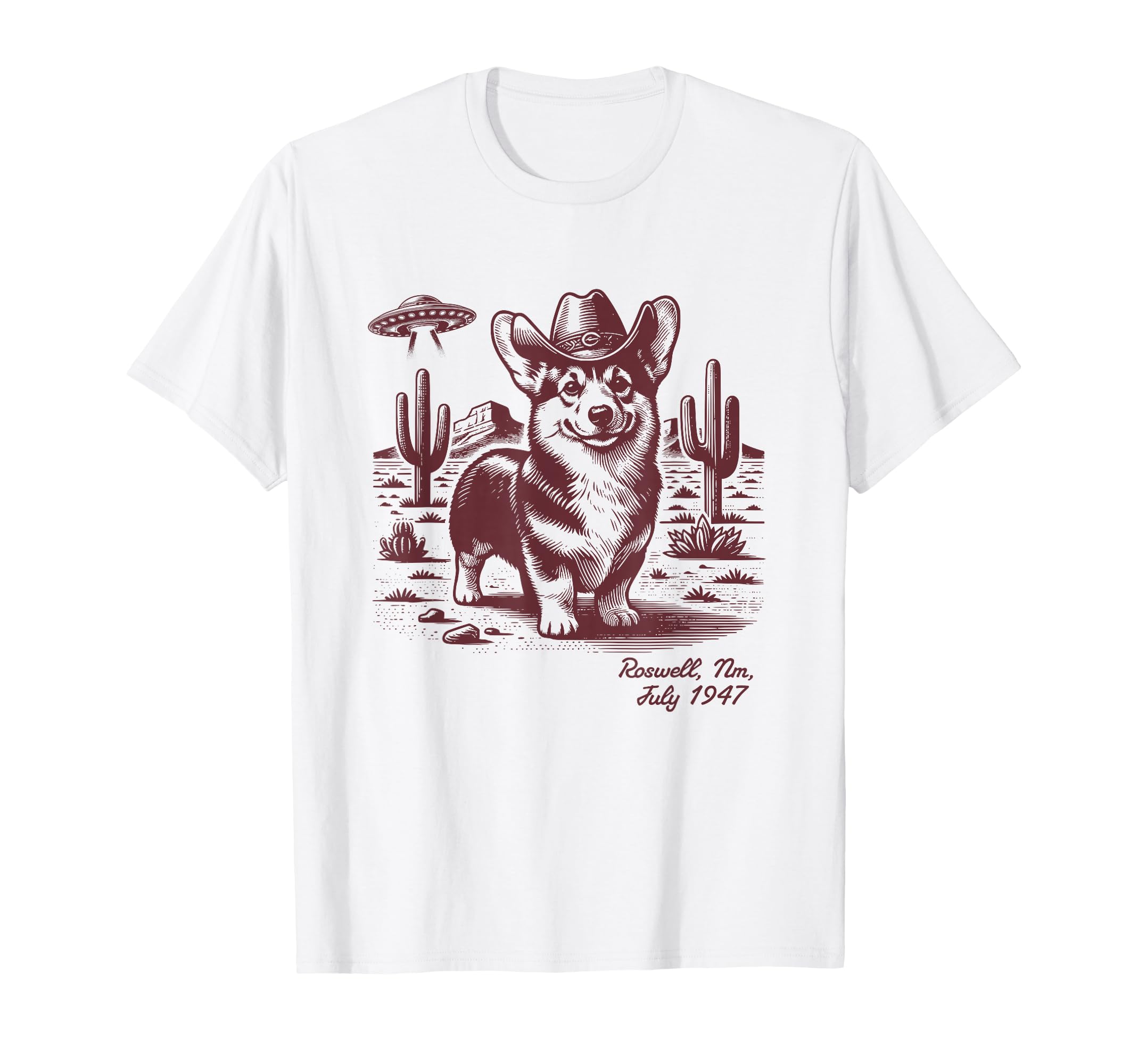 90S Cowgirl Western Cowboy Corgi Ufo T-Shirt - Streetwear Style Men Women - T-Shirt, Sweatshirt, Hoodie