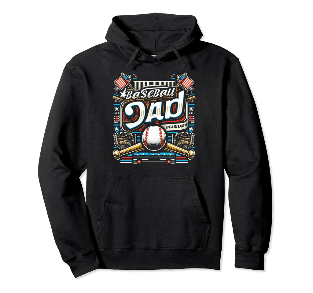 Baseball Dad Fathers Day Hoodie - Trendy Graphic Men Women - T-Shirt, Sweatshirt, Hoodie