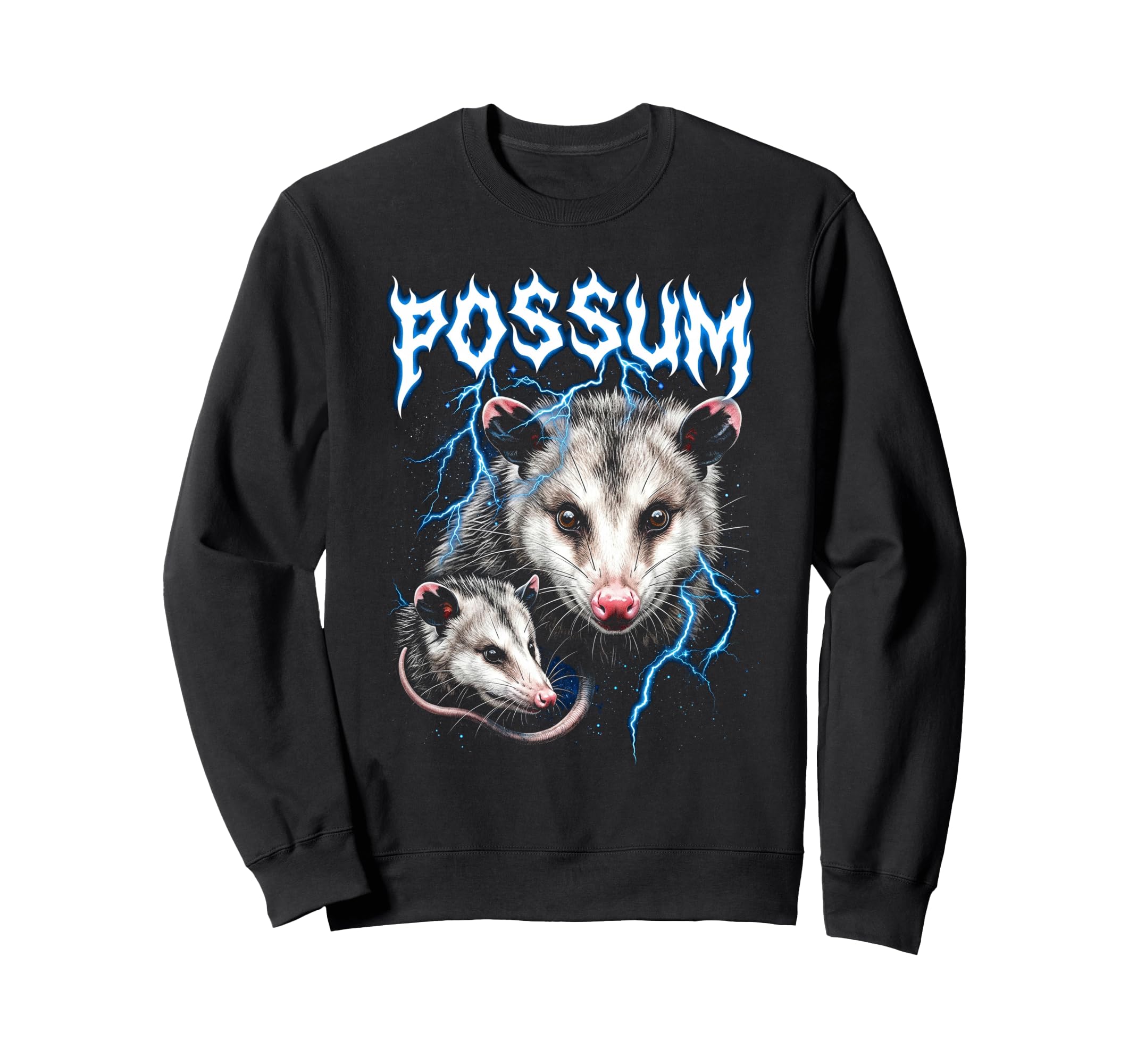 Possum 90S Heavy Metal Opossum Sweatshirt - Custom Art Print Men Women - T-Shirt, Sweatshirt, Hoodie