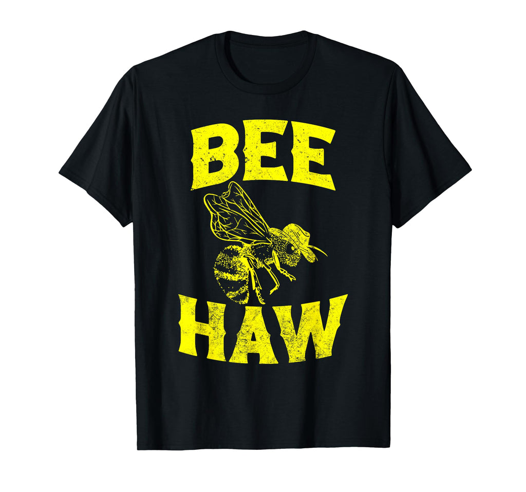 Bee Haw Cowboy Hat Bee Funny Western T-Shirt - Minimalist Print Men Women - T-Shirt, Sweatshirt, Hoodie