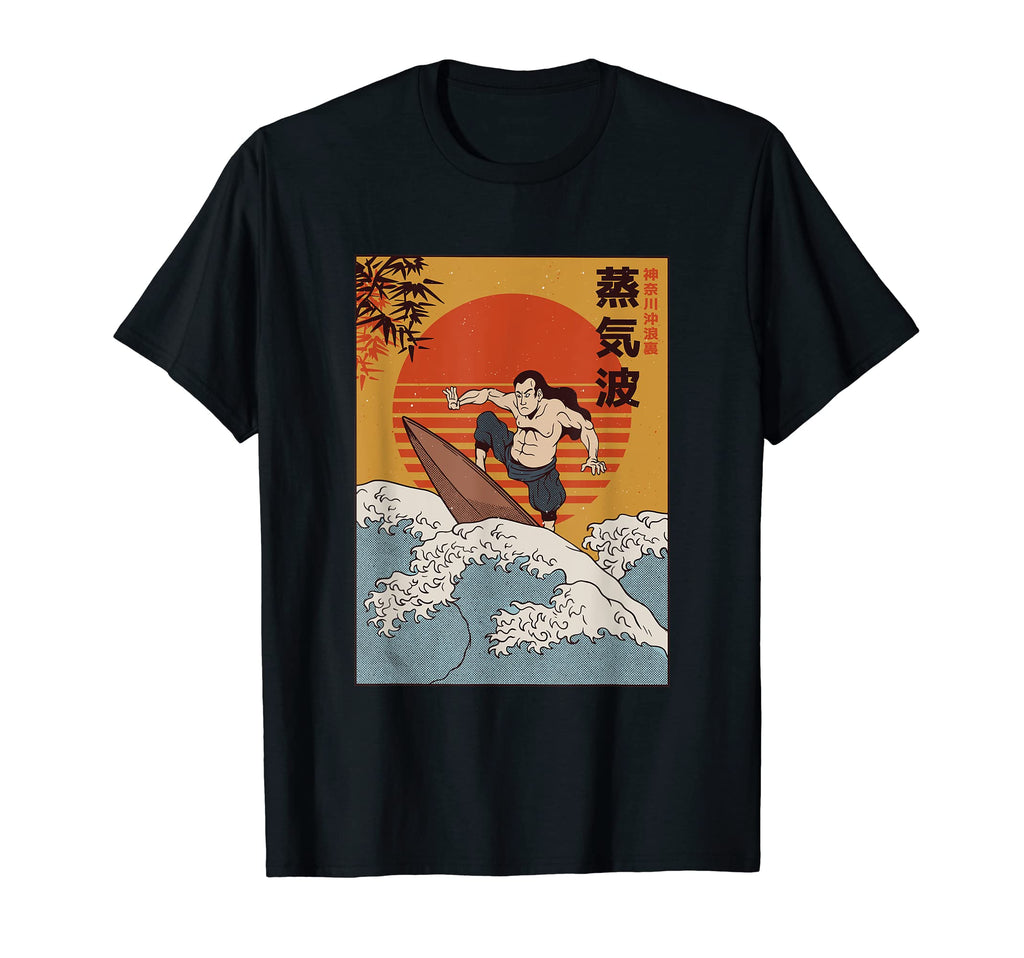 Samurai Surfer Japanese Wave T-Shirt - Fun Novelty Design for Adults - T-Shirt, Sweatshirt, Hoodie