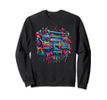 Dripping Paint Boombox Old School 80S Sweatshirt - Graphic Print Men Women - T-Shirt, Sweatshirt, Hoodie