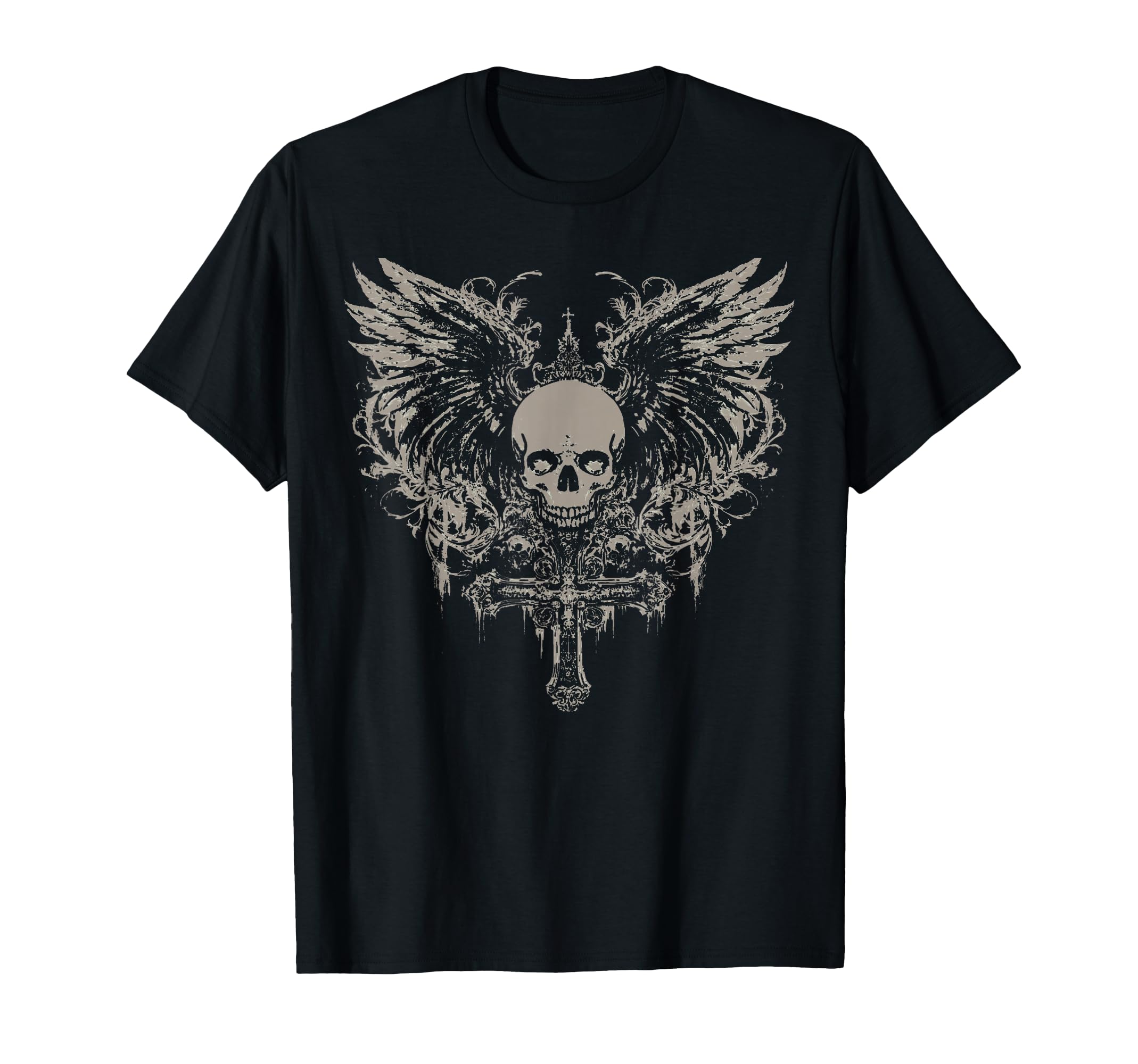 Skull Cross Y2K Goth Alt Grunge Gothic T-Shirt - Trendy Graphic Men Women - T-Shirt, Sweatshirt, Hoodie