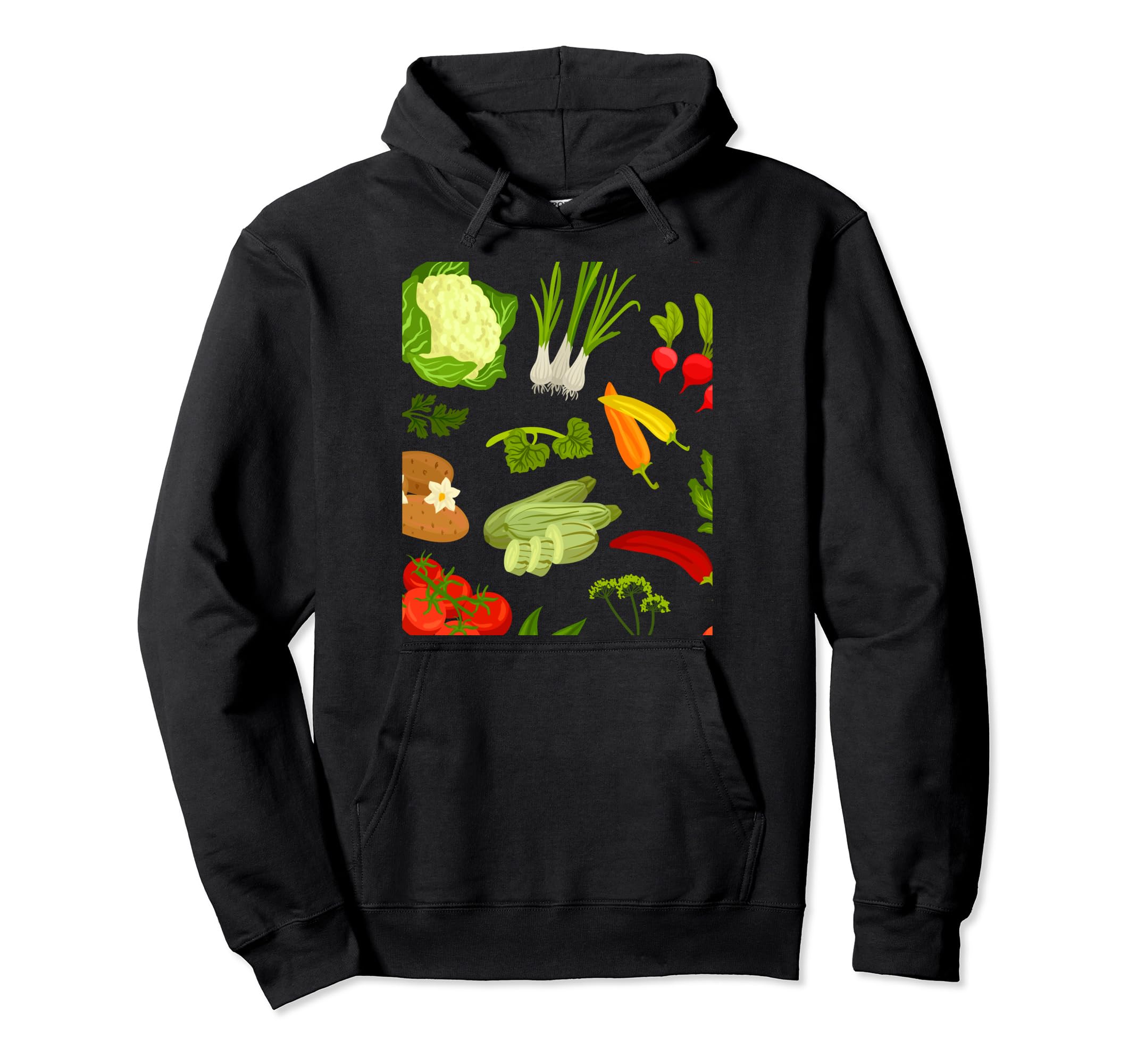 Colorful Vegetable Farm Market Collage Hoodie - Trendy Graphic Unisex - T-Shirt, Sweatshirt, Hoodie
