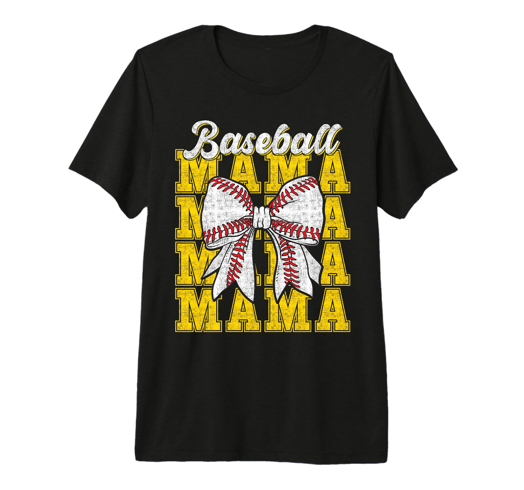 Baseball Mama Coquette Bow Game T-Shirt - Fun Novelty Design for Adults - T-Shirt, Sweatshirt, Hoodie