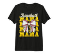 Baseball Mama Coquette Bow Game T-Shirt - Fun Novelty Design for Adults - T-Shirt, Sweatshirt, Hoodie