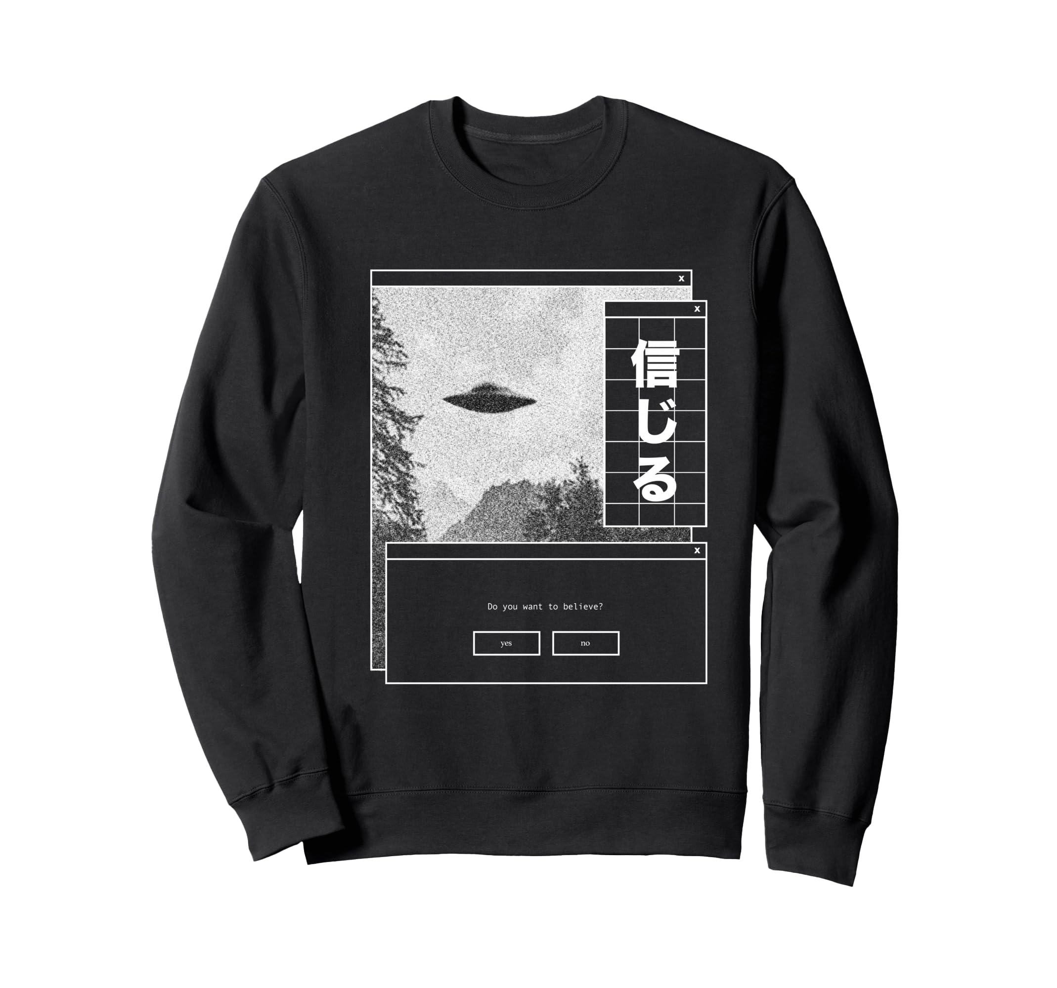 Ufo Vaporwave Aesthetic Japanese Sweatshirt - Streetwear Style for Adults - T-Shirt, Sweatshirt, Hoodie