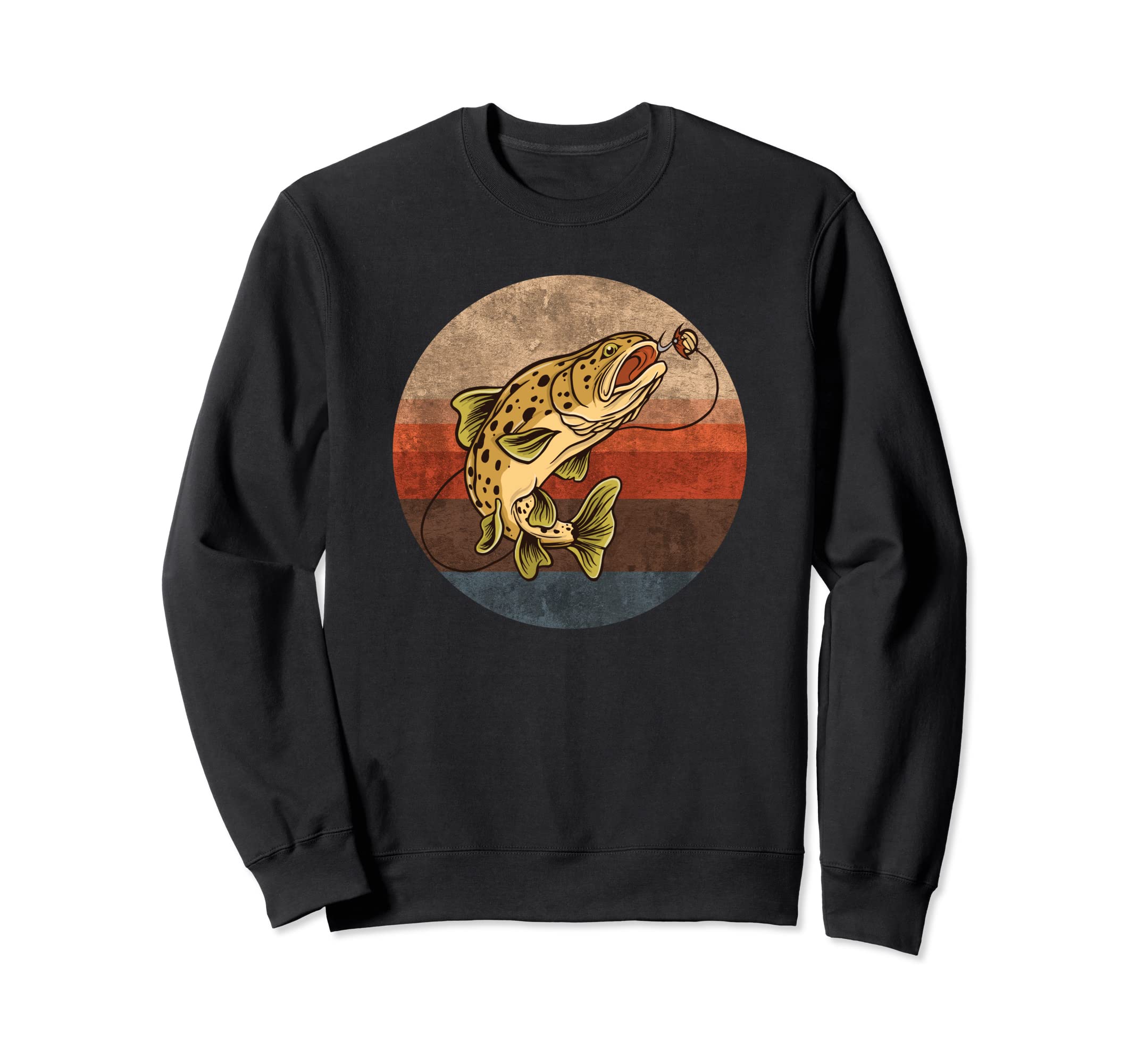 Brown Trout Sunset Fishing Sweatshirt - Unique Graphic Men Women - T-Shirt, Sweatshirt, Hoodie