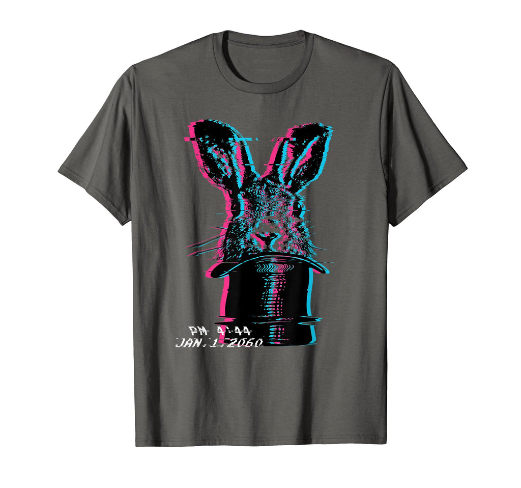 Glitch Art Rabbit Hat Magic Trick T-Shirt - Aesthetic Graphic Men Women - T-Shirt, Sweatshirt, Hoodie