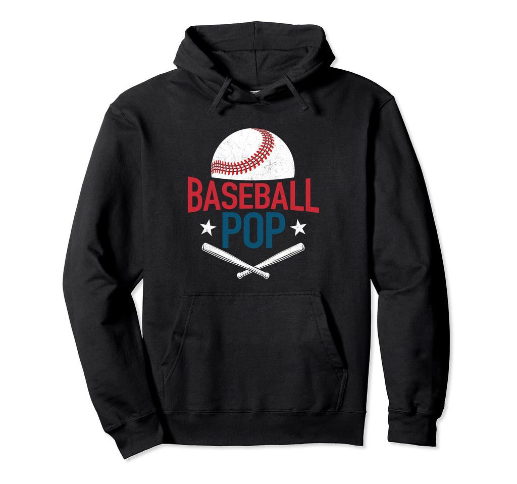 Baseball Pop Happy Fathers Day Dad Hoodie - Minimalist Print for Adults - T-Shirt, Sweatshirt, Hoodie