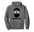 Baseball Dad Funny Messy Hair Beard Hoodie - Trendy Graphic for Adults - T-Shirt, Sweatshirt, Hoodie