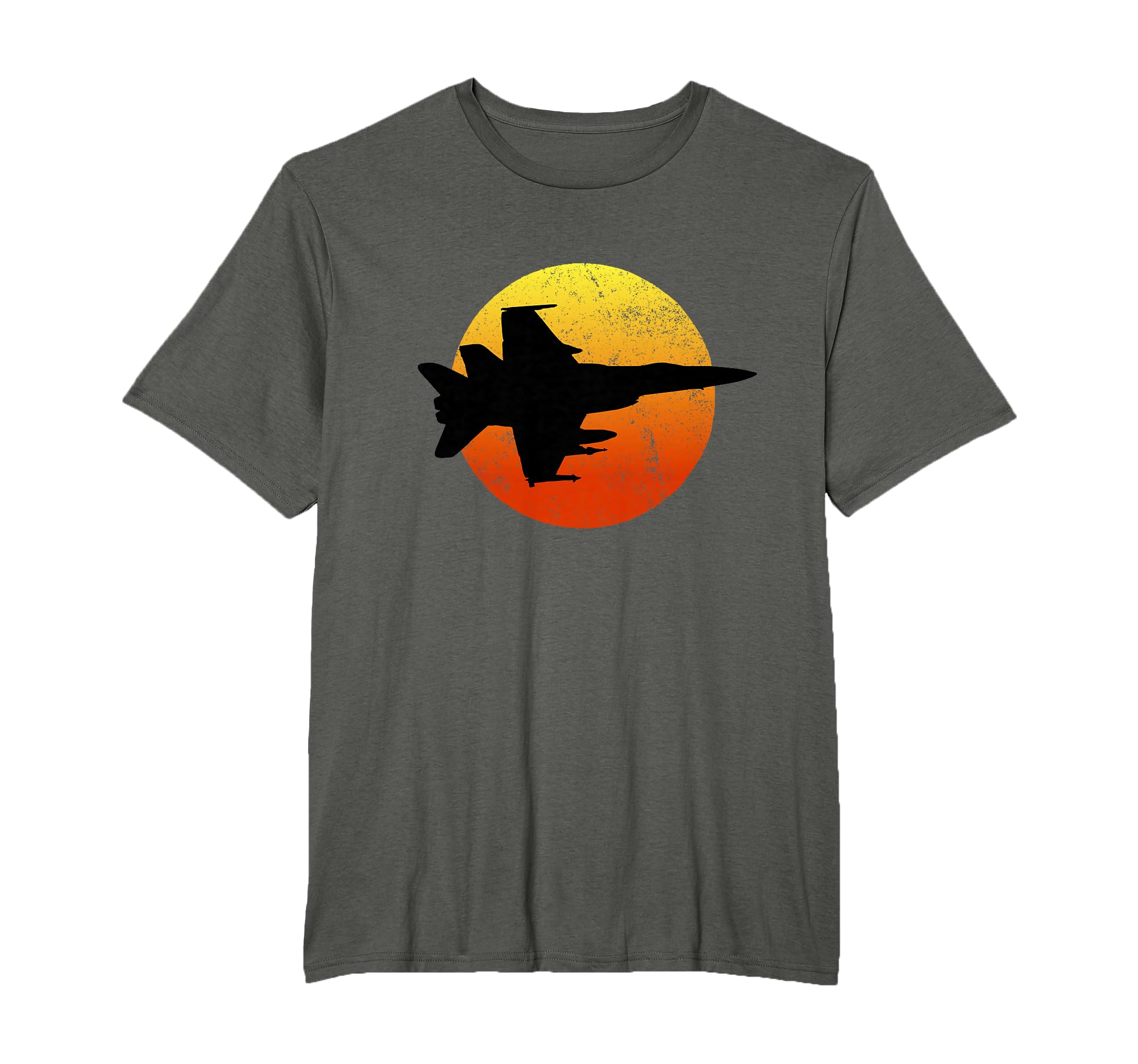 F 18 Hornet Silhouette Sunset T-Shirt - Casual Everyday Wear Men Women - T-Shirt, Sweatshirt, Hoodie