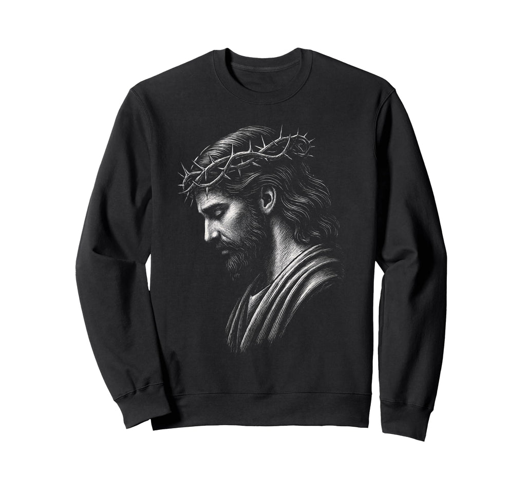 Jesus Face 90S Grunge Jesus Christ Sweatshirt - Novelty Apparel for Adults - T-Shirt, Sweatshirt, Hoodie