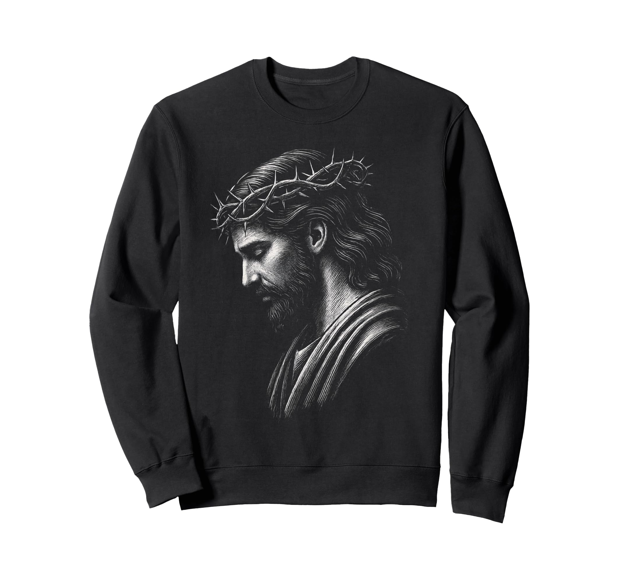 Jesus Face 90S Grunge Jesus Christ Sweatshirt - Novelty Apparel for Adults - T-Shirt, Sweatshirt, Hoodie