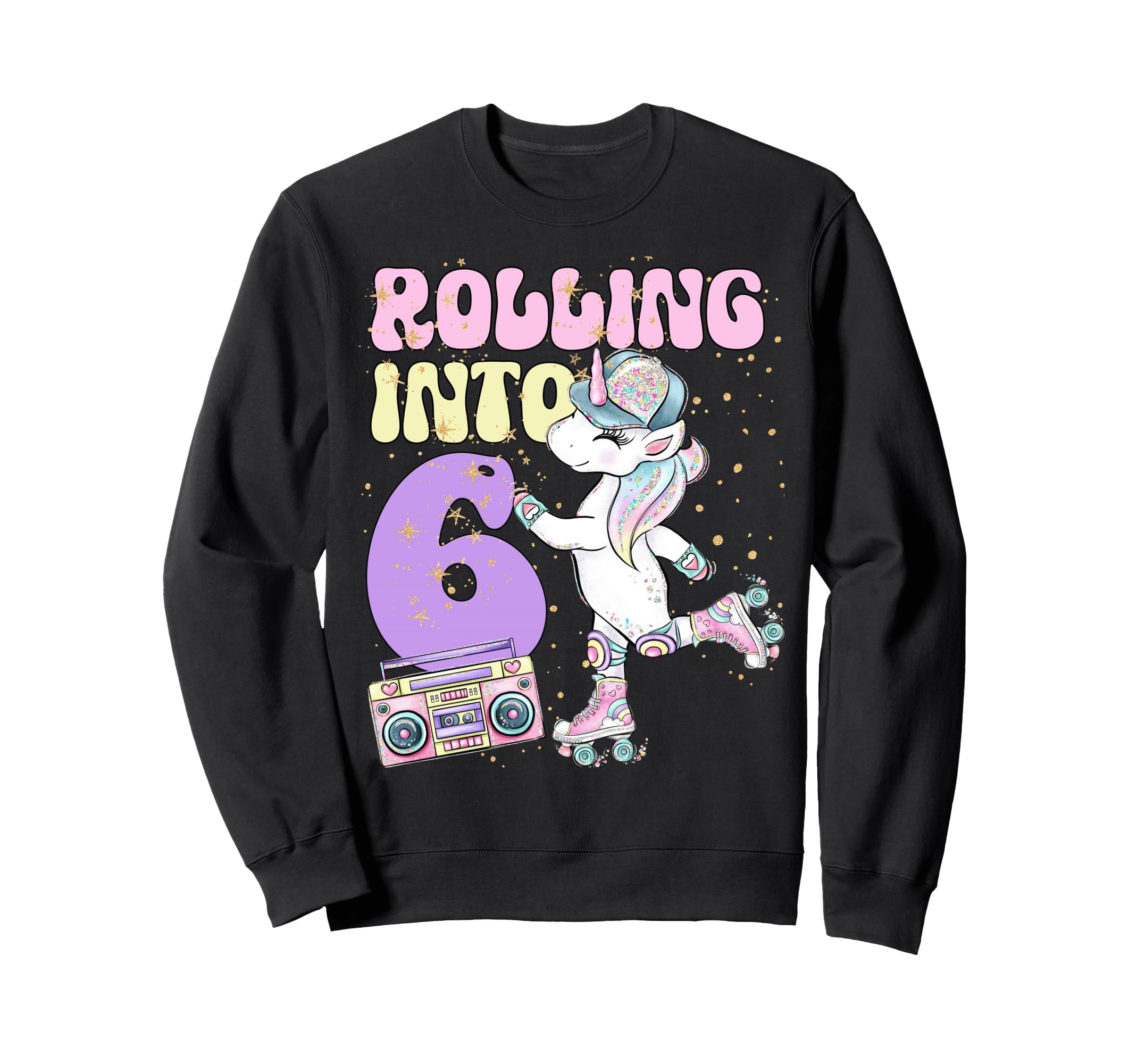 6Th Birthday Roller Skate Party Sweatshirt - Custom Art Print for Adults - T-Shirt, Sweatshirt, Hoodie