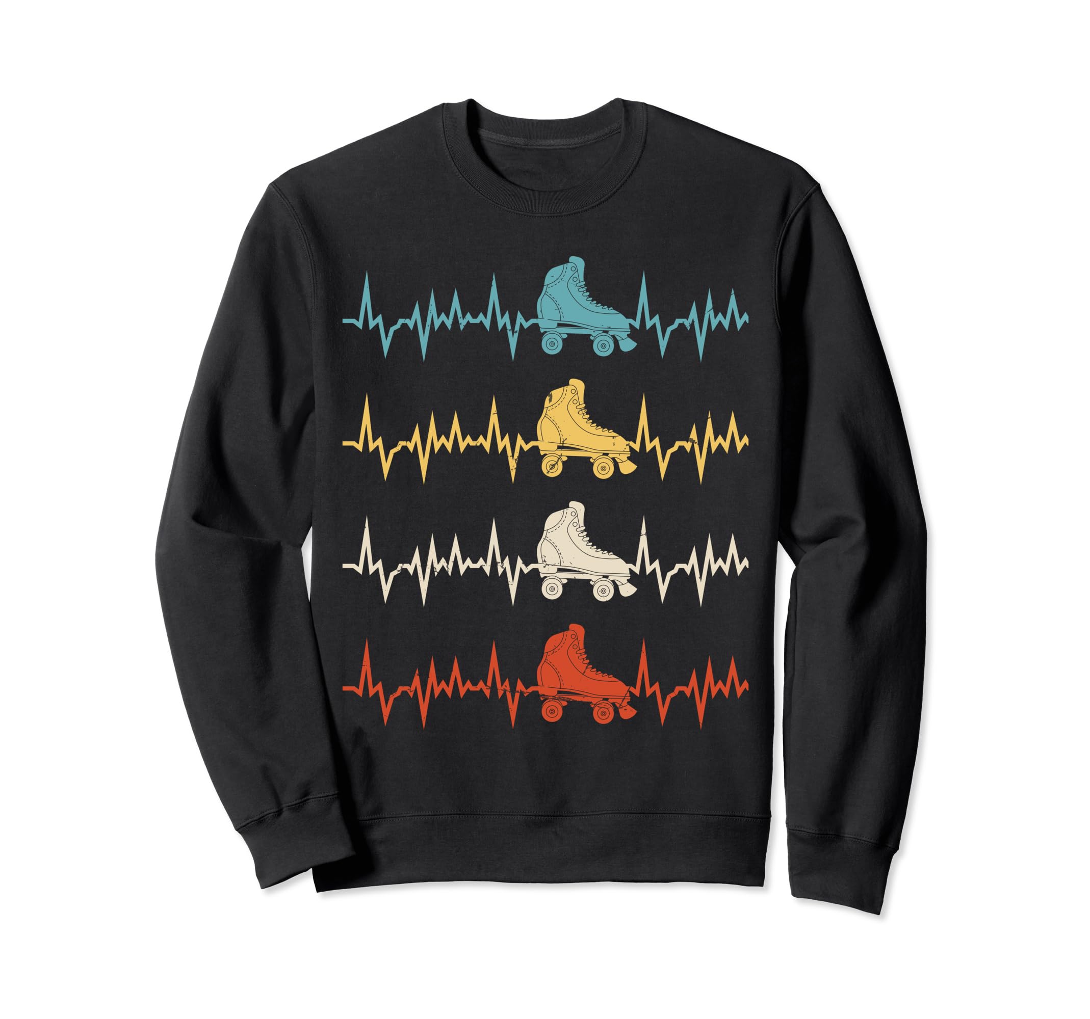 Roller Skate Heartbeat Skater Skating Sweatshirt - Custom Art Print Unisex - T-Shirt, Sweatshirt, Hoodie
