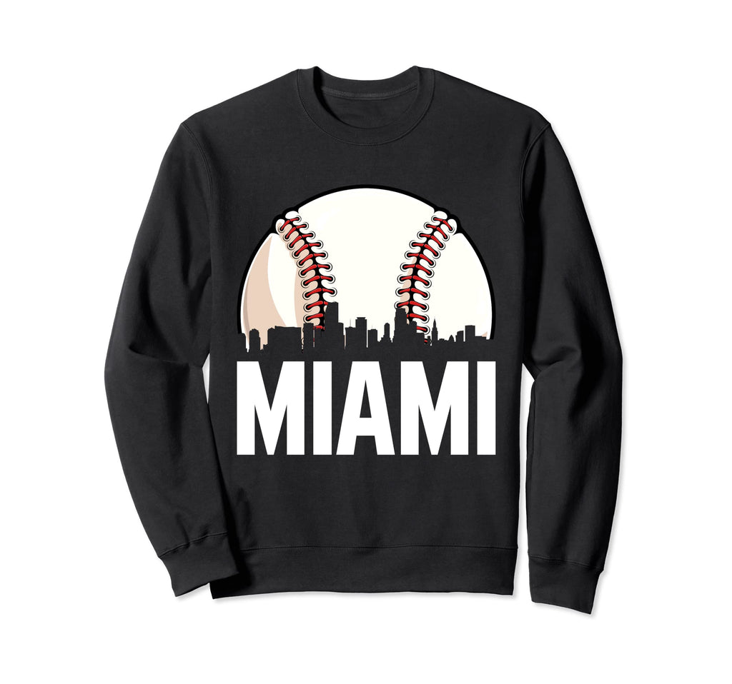 Miami Cityscape Dad Baseball Lover Sweatshirt - Trendy Graphic for Adults - T-Shirt, Sweatshirt, Hoodie
