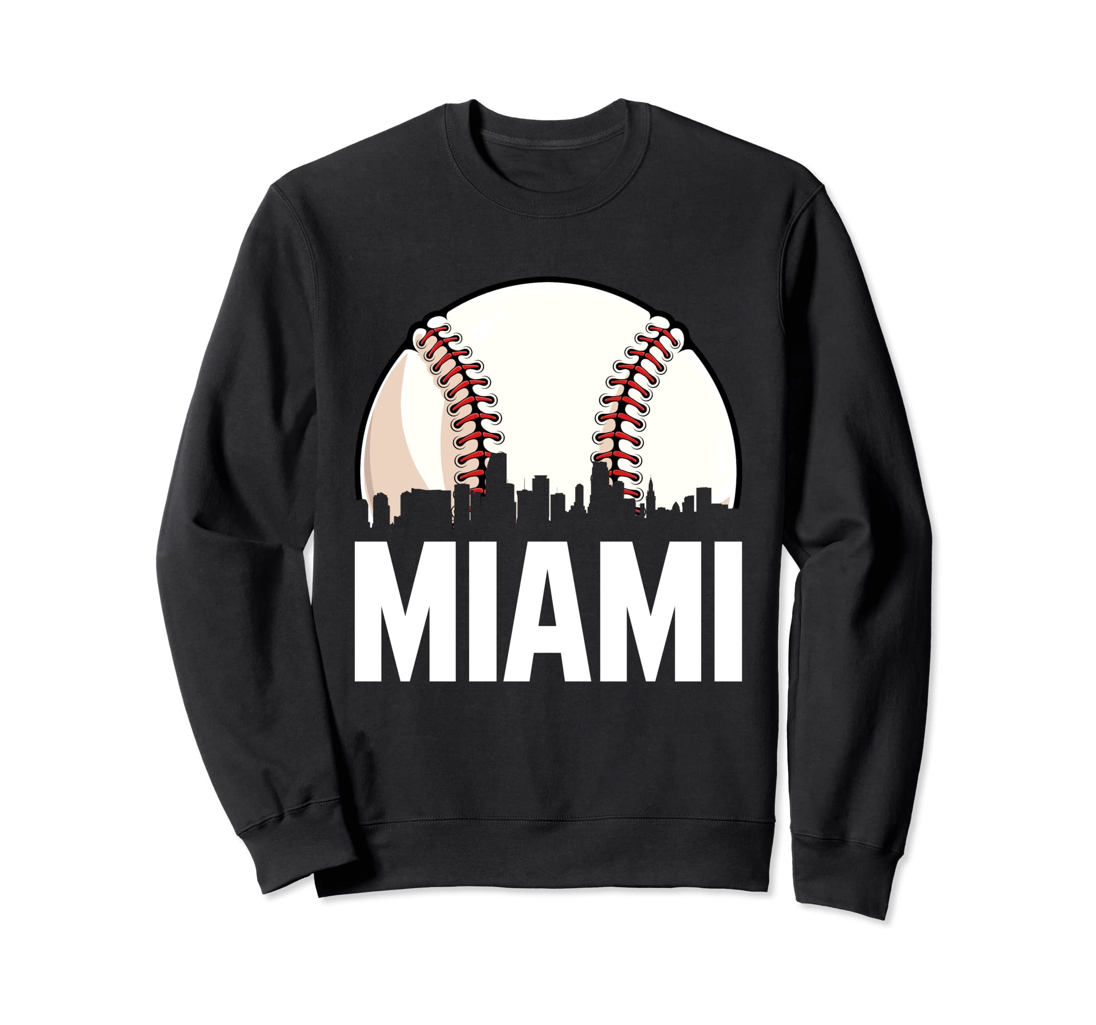 Miami Cityscape Dad Baseball Lover Sweatshirt - Trendy Graphic for Adults - T-Shirt, Sweatshirt, Hoodie
