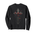 Gothic Cross Grunge Aesthetic Y2K Goth Sweatshirt - Minimalist Print Unisex - T-Shirt, Sweatshirt, Hoodie
