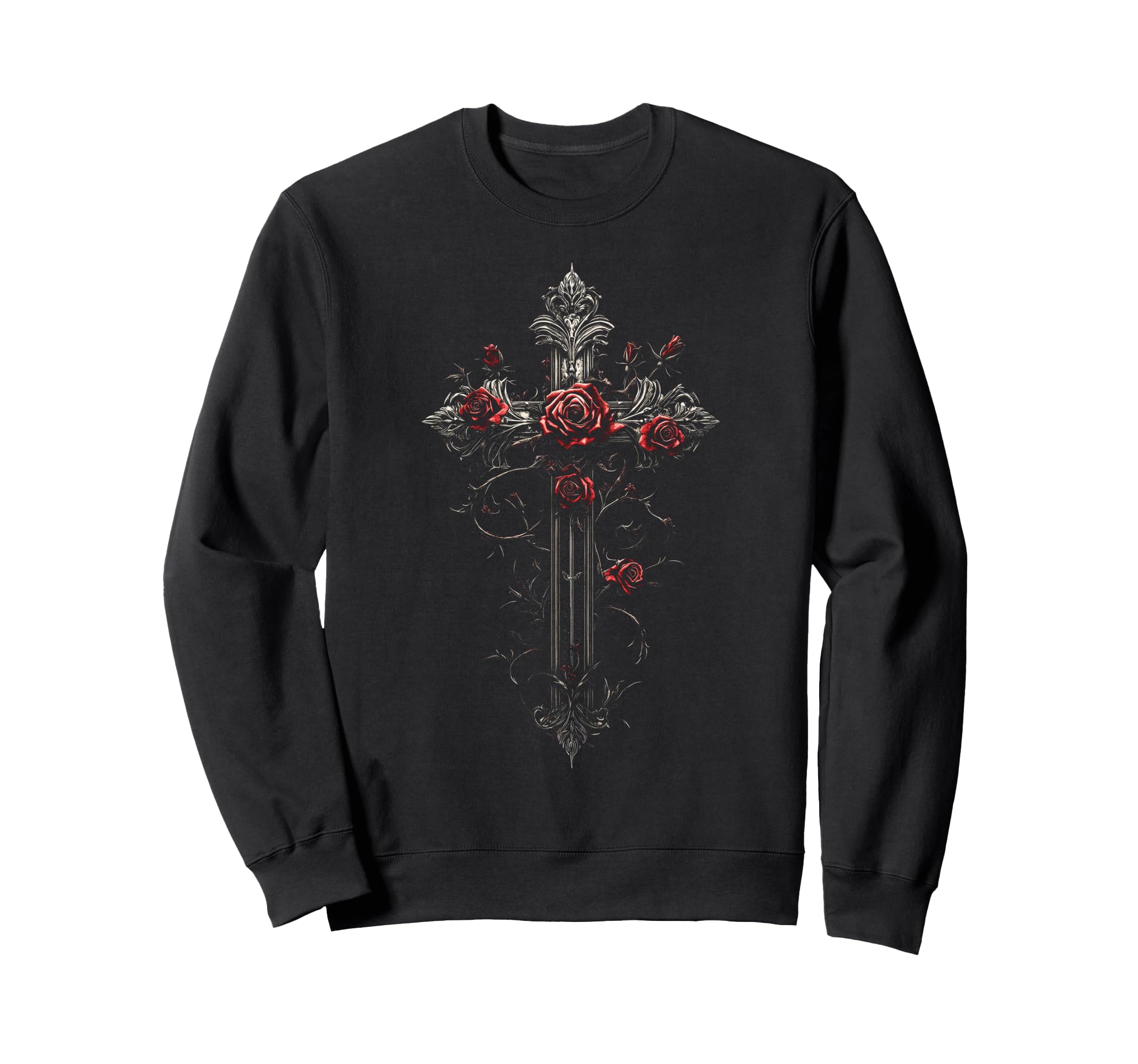 Gothic Cross Grunge Aesthetic Y2K Goth Sweatshirt - Minimalist Print Unisex - T-Shirt, Sweatshirt, Hoodie